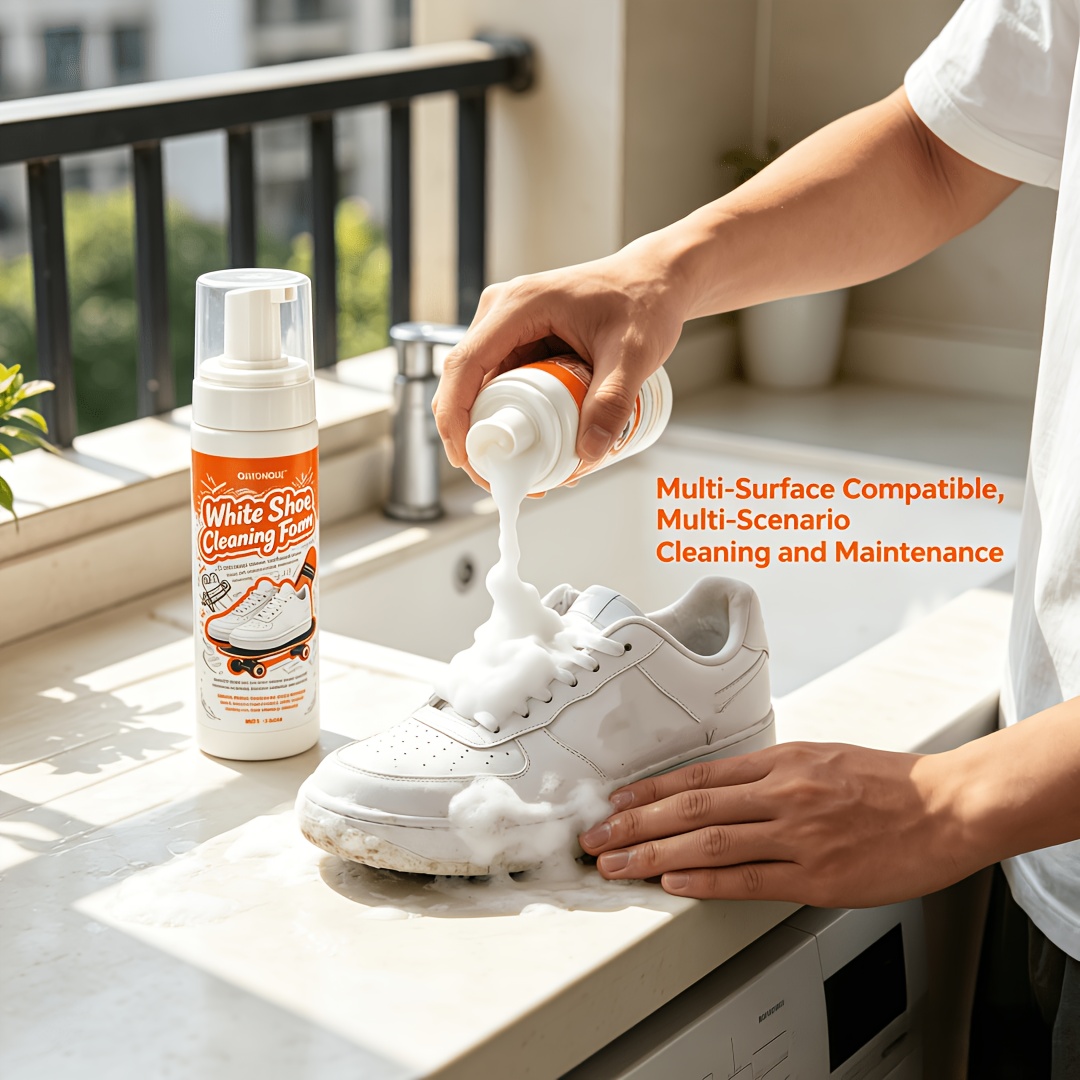 Sneaker Cleaner - โฟมทำความสะอาดรองเท้าสีขาวแบบพกพา ไม่ต้องล้างออก ใช้ได้กับหลายพื้นผิว สำหรับรองเท้าผ้าใบ รองเท้าหนัง นาฬิกา