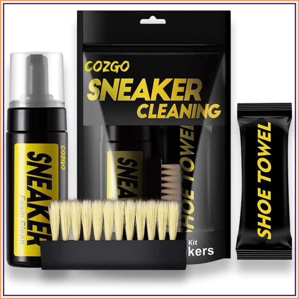 Sneaker Cleaner - ชุดทำความสะอาดรองเท้าสำหรับรองเท้าผ้าใบ โฟมทำความสะอาดแบบไม่ใช้น้ำ 5.3 ออนซ์ พร้อมแปรงและผ้า ใช้ได้กับรองเท้าส่วนใหญ่
