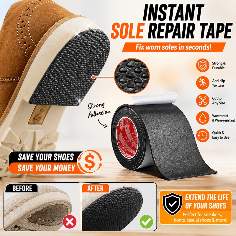 Sneaker Shoe Care Kit - แผ่นกันลื่นแบบเงียบสำหรับรองเท้าผ้าใบ 1 ชิ้น แผ่นลดเสียงรบกวน แผ่นซ่อมส้นรองเท้า ช่วยยืดอายุการใช้งาน