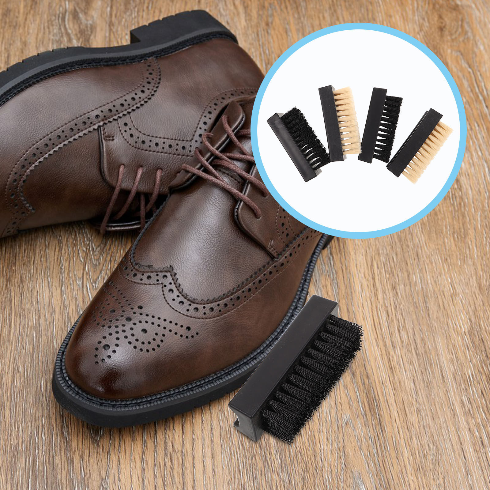 Sneaker Care Suede - ชุดแปรงทำความสะอาดรองเท้าอเนกประสงค์ 4 ชิ้น ขนแปรงนุ่มและแข็ง สำหรับทำความสะอาดรองเท้าผ้าใบ รองเท้าบูท