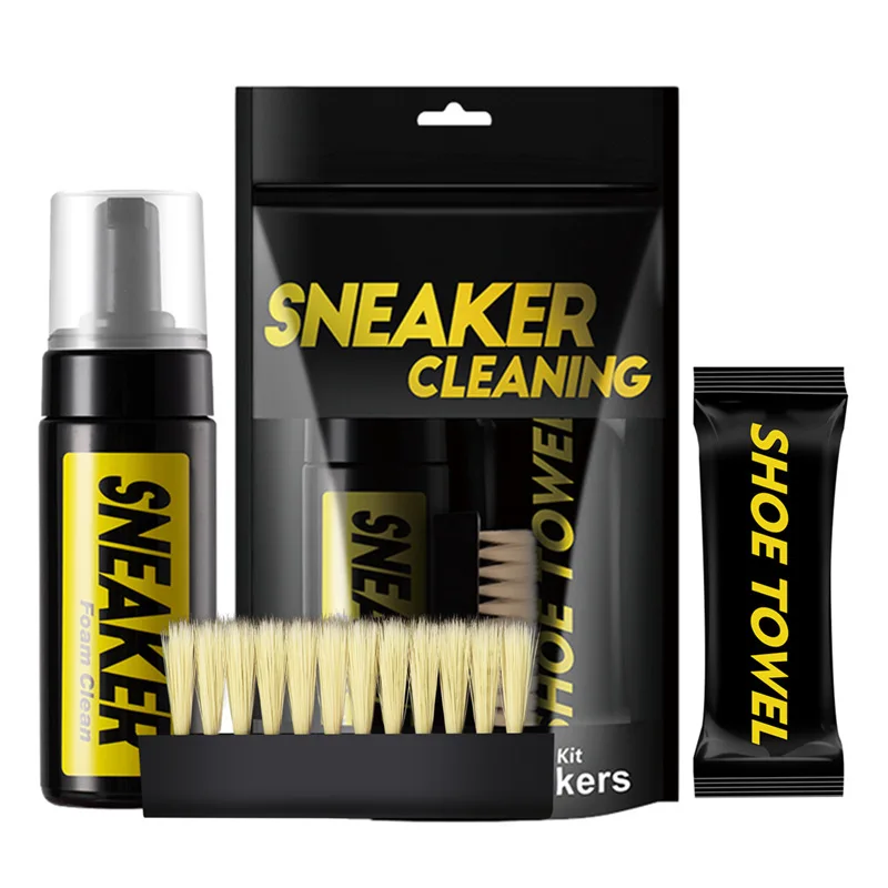 Sneaker Care Suede - ชุดทำความสะอาดรองเท้าหนังกลับสีขาว 150 มล. แบบไม่ใช้น้ำ พร้อมแปรงและผ้าสำหรับดูแลรองเท้า
