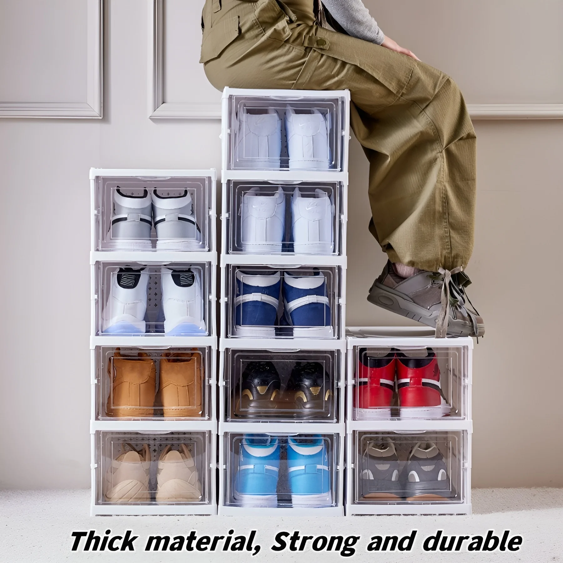 6 ชั้นกล่องรองเท้าพับได้โปร่งใ - Sneaker Care Box บทวิจารณ์และราคา