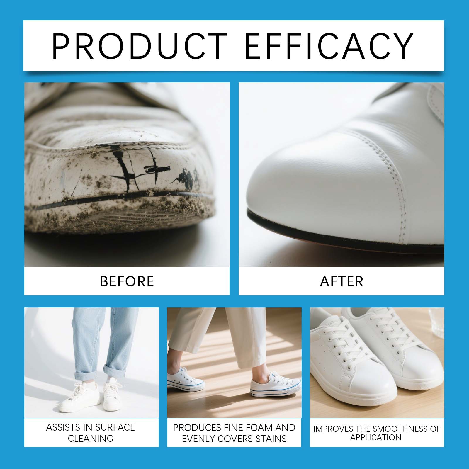 ครีมทำความสะอาดรองเท้าสีขาว น้ - Sneaker Cleaner บทวิจารณ์และราคา